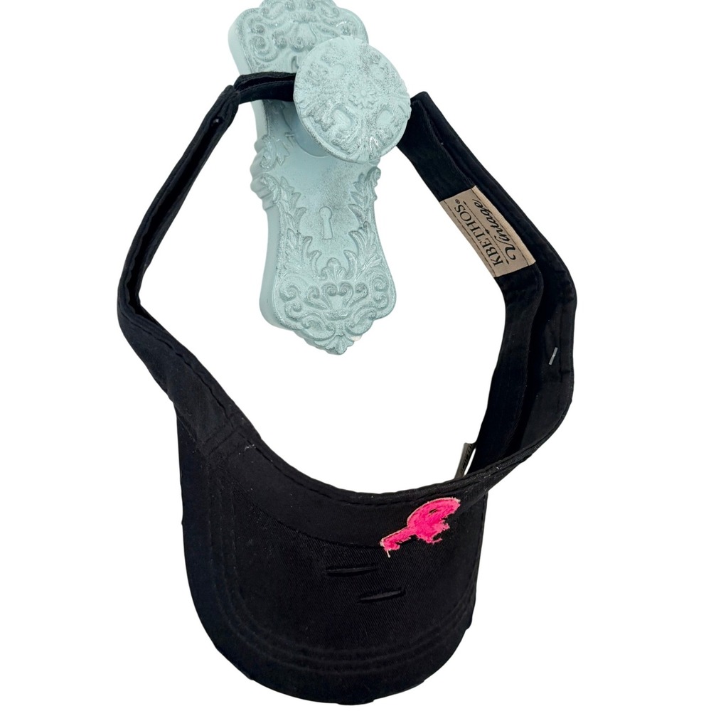 KBETHOS Vintage Black Distressed Visor Pink Breast Cancer Ribbon Hope Adjustable